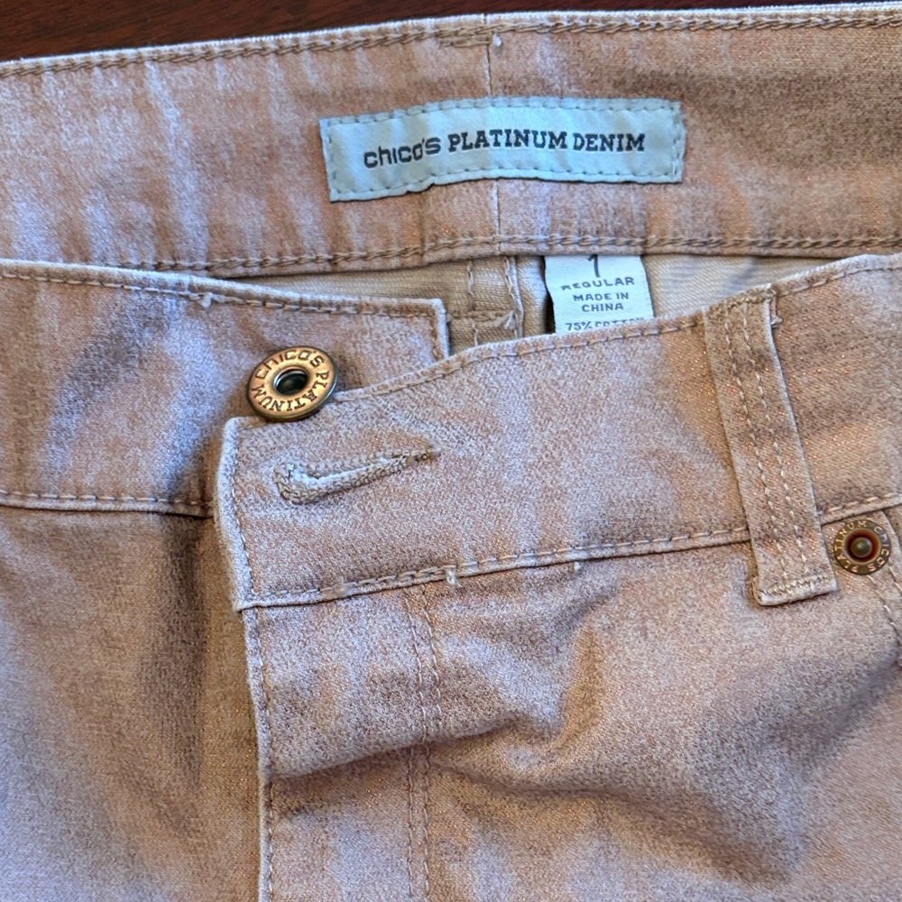 Chico's Platinum Denim Light Pink Pants